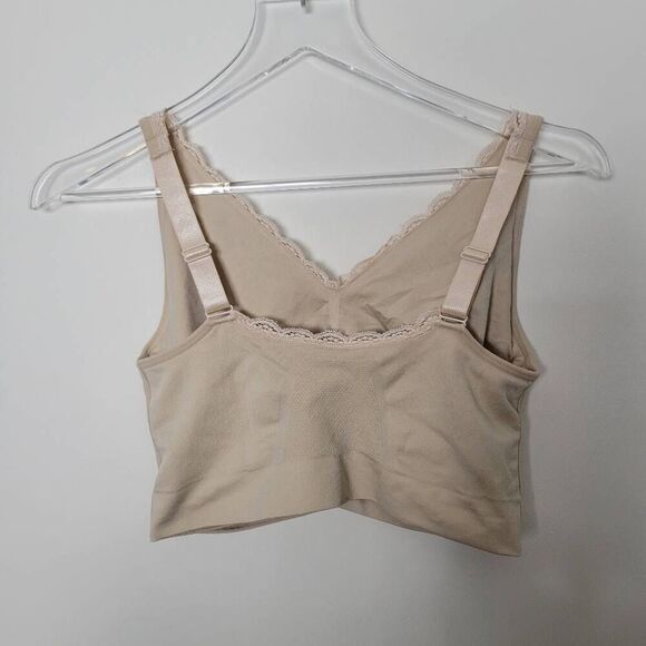 CARA Mia Full-Figure Plus-Size Seamless Wire-free Lift Support Bra.Beige 2X - Picture 2 of 3